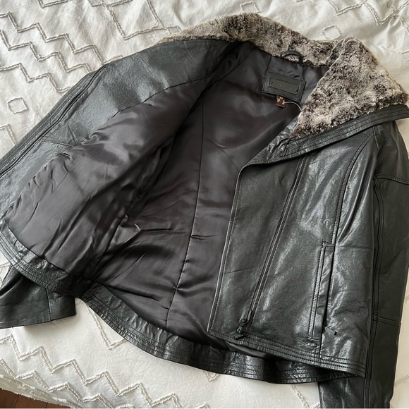 y2k danier leather insulated faux fur jacket - Picture 8 of 16